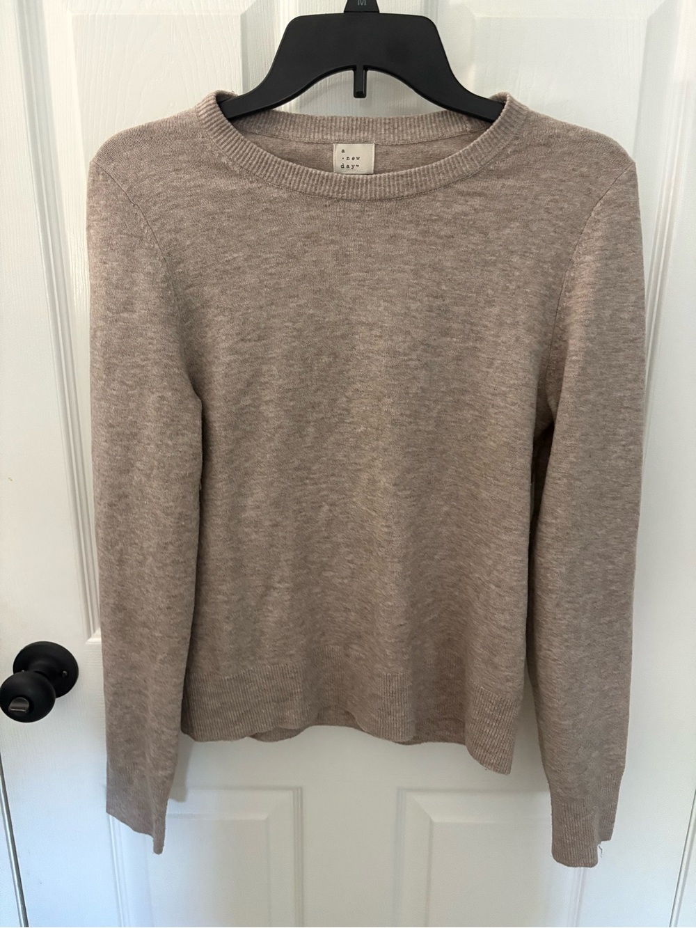 a new day Women's Taupe Crewneck Sweater